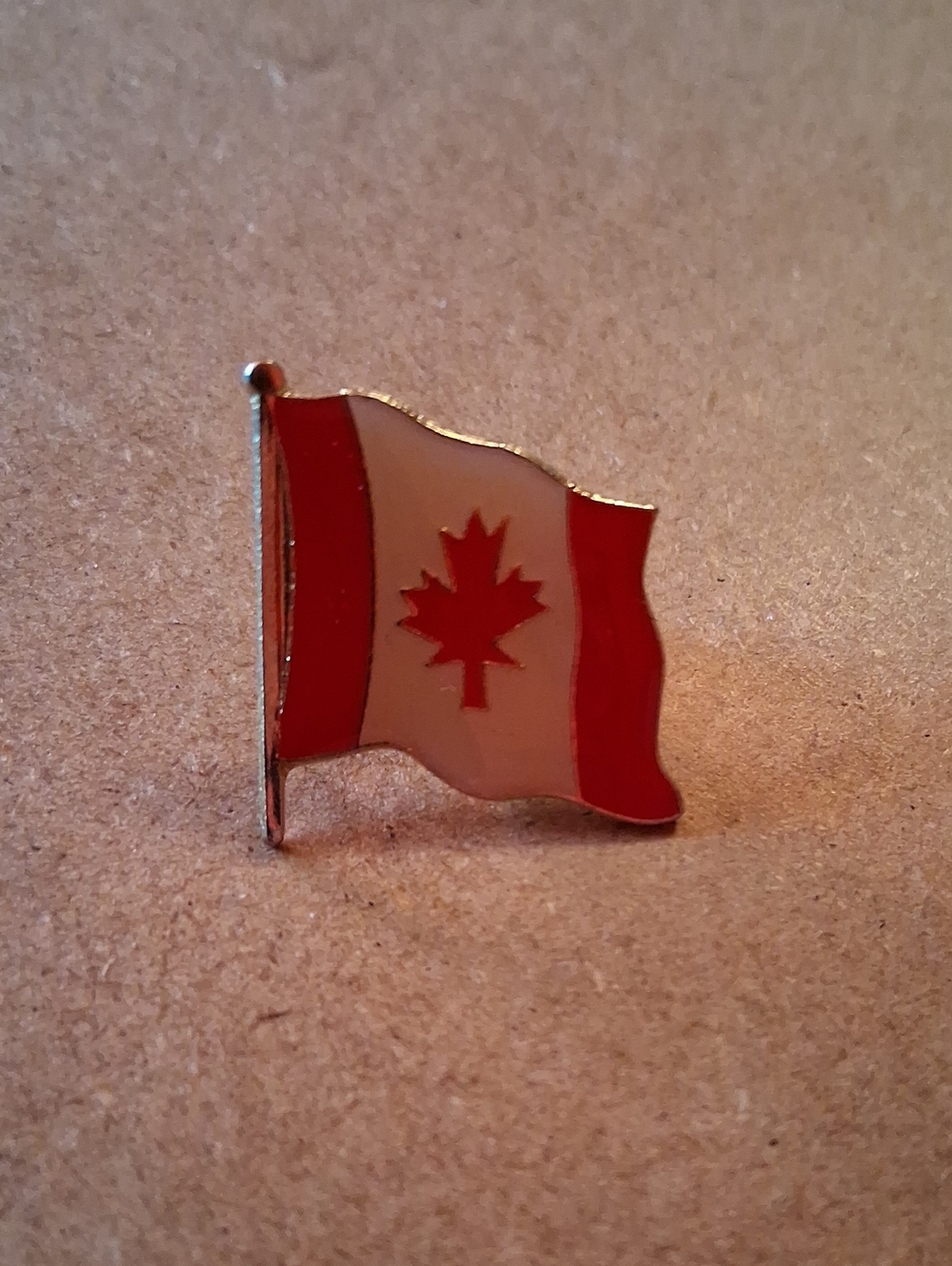 Canadian Flag Enamel Lapel Pin - Red & White